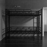 Bunk Bed Frame Space-Saving Metal Bunk Bed Compact Furniture for Students, Teens, Dormitory, Small Apartments, Shared Rooms