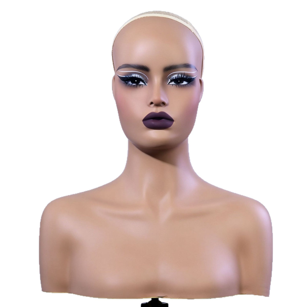 PVC Female Head Mannequin for Wig Display