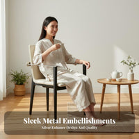 Wooden Frame rearrest Chair Light Luxury Upholstered Armchair Minimalist Design With Arms for Adults, Living Room, Restaurant
