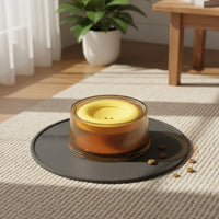 Floating Plate Water Bowl Non-Slip Base for Feeding, Small Dogs