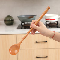 33cm Long Handle Wooden Soup Spoon for Cooking