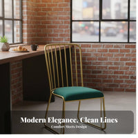 Gold Metal Dining Chair Wear-Resistant Upholstery Modern Chair Gold Legs
