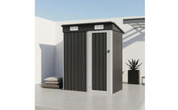 Metal Storage Shed Sloped Roof Outdoor Tool Shed Compact for Rooftop