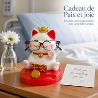 Cute Cat Resin Phone Holder & Glasses Display Stand for Desk Decor