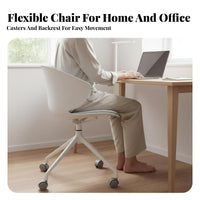Armless Rolling Task Chair Adjustable Height Swivel Seat Water-Resistant Textile