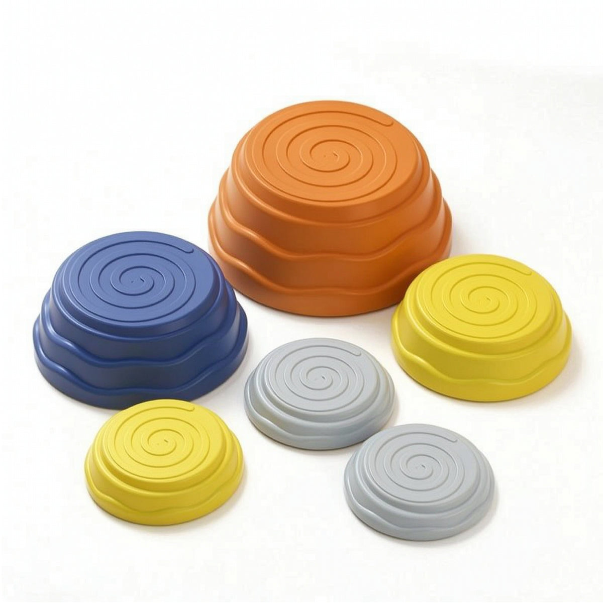 6 Pieces Thickened Stepping Stones with Non-Slip Bottom Domed Stepping Stone with Anti-Slip Pads Vibrant Stepping Stones Colorful for Children, Toddlers, Playroom, Classroom, Obstacle Course