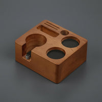 Wooden Espresso Tamping Station Solid Wood Coffee Tamper Holder Anti-Slip Base