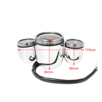 Chrome-Finished Motorcycle Instrument Assembly Analog Motorcycle Gauge Cluster Compact Sporty for Riders