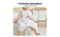Soft and Comfortable Convertible Sleep Gown Long Sleeve Infant Sleepwear Machine Washable Wearable Blanket Cartoon Print for Infants, Toddlers, Parents, Bedtime, Rest Time, Restping, Nursery