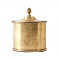Ornate Brass Canister Tabletop Display Decorative Brass Jar Lid for Storage