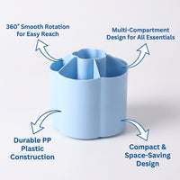 360-Degree Rotating Pen Holder for Study Table, Round Desk Storage Organiser, Office Accessories for Women, for Dorm Room