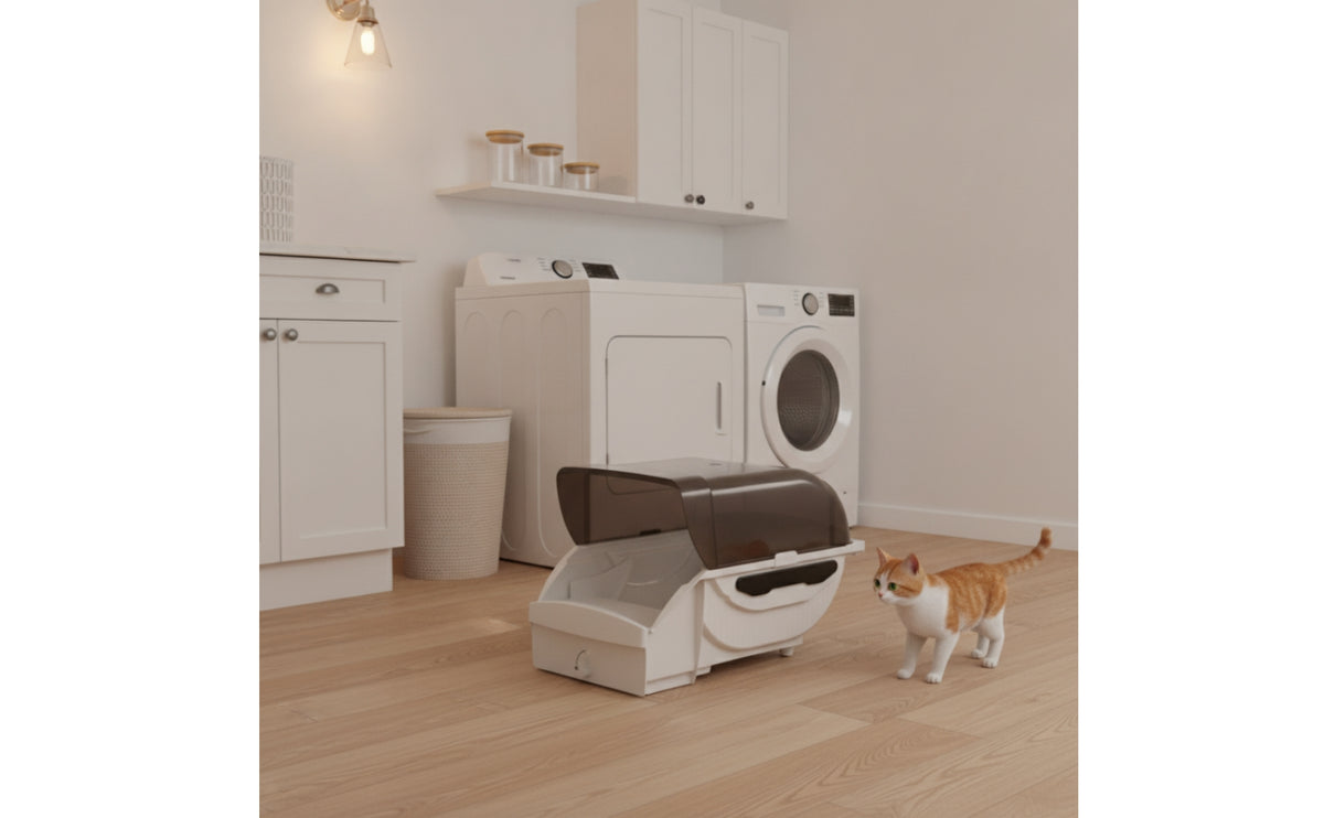 Slimline Open-Top Automatic Litter Box Electric Automatic Cat Litter Box Large Pet Supply Spacious for Cats, Home, Apartment