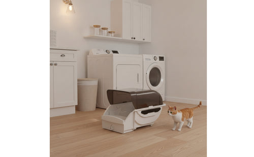Slimline Open-Top Automatic Litter Box Electric Automatic Cat Litter Box Large Pet Supply Spacious for Cats, Home, Apartment