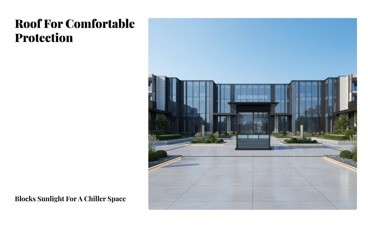 Stylish Guard Booth Weatherproof Prefabricated Guard Cabin Steel Frame Sentry Post for Factory Gates, Building Entrances, Construction Sites
