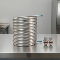 Easy Installation HERMS Coil with Bulkhead Fittings Spiral HERMS Coil Threaded Compact for Homebrewing
