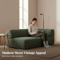 Tofu Block Sofa Minimalist Design Living Room Seating Vintage Inspired Ergonomic Support for Families, Young Adults, Bedroom