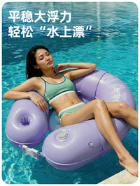 跨境夹网浮床游泳充气儿童游泳圈大人加厚户外水上躺椅充气浮排