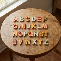 26 Pieces 3D Letters Educational Philosophy Letter Blocks Uppercase Letters Tactile Alphabet Toy Matte for Preschoolers