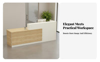 Modern Reception Desk Sturdy Reception Counter Retail Checkout Table Scratch-resistant Engineered Wood Suitable for Offices Retail Stores Medical Centers Salons