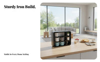 3-Tier Shelf with Circular Compartments Large Capacity Cup Rack for Living Room