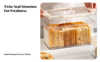 Food Grade Material Bread Storage Box Space-Saving Design Refrigerator Bread Container Safe for Pantry, Kitchen Counter