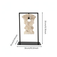 Metal Frame with Marble Insert Modern Frame with Hanging Ornament Minimalist Tabletop Decor Piece for Entryway