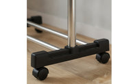 Telescoping Garment Rack with Wheels Mobile Rolling Clothes Rack Space-Saving Furniture Sturdy for Laundry Room