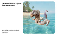 Printed Textured Pattern Dinosaur Swim Circle Raised Tail Inflatable Dinosaur Floating Seat