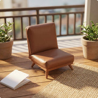 Miniature Sofa Chair Wooden Legs Dollhouse Armchair Low Angled Miniature Couch for Room Decor