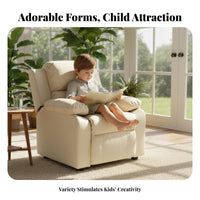 Reclining Function child's Recliner Armchair Adjustable Backrest and Footrest Childs Recliner Armchair Comfortable Padding Toddler Seat Sturdy Construction for Children, Toddlers, Playroom, Reading Nook, Bedroom, Watching TV