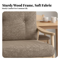 Wood Frame Fabric Armchair rustic Country design Lounge Chair Removable and cleanable Cover Designer Inspired for Adults, Office