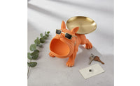 Canine Key Holder Ornament Light Luxury Design French Canine Statue Tray Multi-Functional Dog Figurine Key Holder for Entryway, Housewarming, Desktop