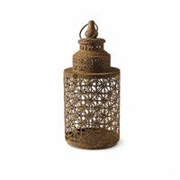 Iron Lantern with Loop Handle Vintage Candle Holder Industrial for Porch