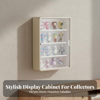 Dustproof Wall-Mounted Blind Box Case Closure Clear Tiered Figure Box High Clarity Display Cabinet No-Drill Installation for Collectors, Toy Enthusiasts, Anime Fans, Bedroom, Living Room, Study, Desk