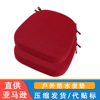 Waterproof Horseshoe Outdoor Chair Cushion with Ties, Snowflake Pattern, Polyester