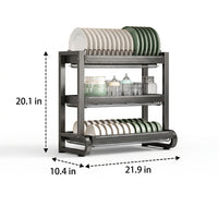 Utensil Holder Knife Holder and Chopstick Holder Draining Rack, 304 Stainless Steel Floor Standing Organizer for Modern Kitchen Counter Space