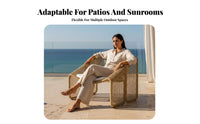 3 Pieces Rope Weave Lounge Set Waterproof Outdoor Furniture All-Weather for Families, Homeowners, Sunroom, rearyard