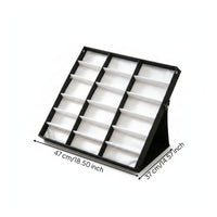 Foldable Eyeglass Display Box Hinged Tabletop Glasses Display Stand Angled