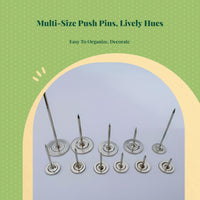 Colored Push Pins, Flat Round Head Thumb Tacks, Decorative map Tacks for Office, Home, Corkboard