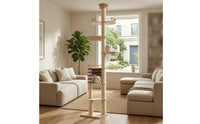 Wooden Cat Tree Multiple Platforms Wood Cat Climbing Structure Hanging Sling