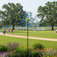 Colorful Flower sculpture Waterproof Yard Pinwheel Easy to Install Outdoor Decoration for Park
