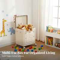 Rolling Toy container particleresistant Lid Wheeled foldable Toy Chest for Children, Kids