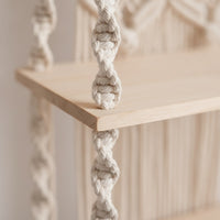 Macrame Wall Hanging Shelf Bohemian Home Decor Decorative for Apartment, Renters