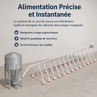 Automatic chicken feed dispenser, galvanized steel, pest-proof, for poultry and rural owners