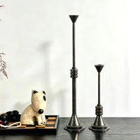 Vintage Candle Holder with Distressed Finish for Hotel and Restaurant Decor