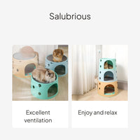 Cat Tree Condo with Scratching Pad and Ventilation