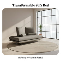 Single Armrest Backless Sleeper Sofa Nordic Design transformable Couch two-in-dual-useUse Daybed Space-Saving for Apartment Dwellers, Overnight Guests, Homeowners, Small Spaces, Home Office