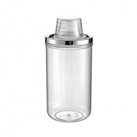 Clear Body Transparent Storage Jar Silver Rim Measurement Jar for Kitchen