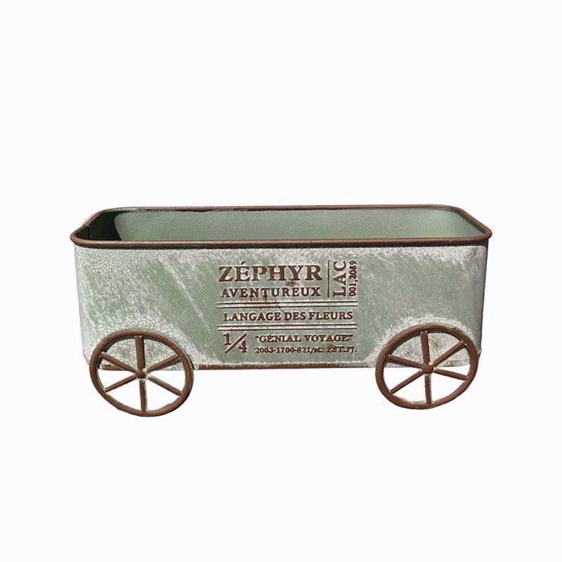 Japanese Style Retro Iron Flower Pot for Outdoor Garden and Balcony Decoration