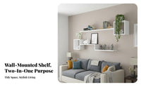 3 Pieces Space-Saving on vertical surfacesmounted Rectangular Shelf Set multi-purpose Use Storage Rack Decorative Display shelf Easy Installation for Decorators, Homeowners, Collectors, Living Room, Bedroom, Office, Hallmethod